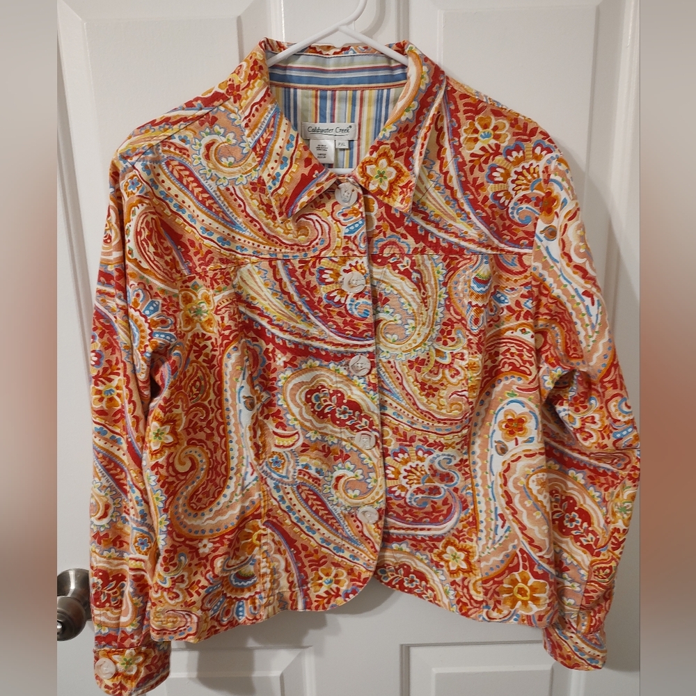 Coldwater Creek Colorful Paisley Jacket Size PXL